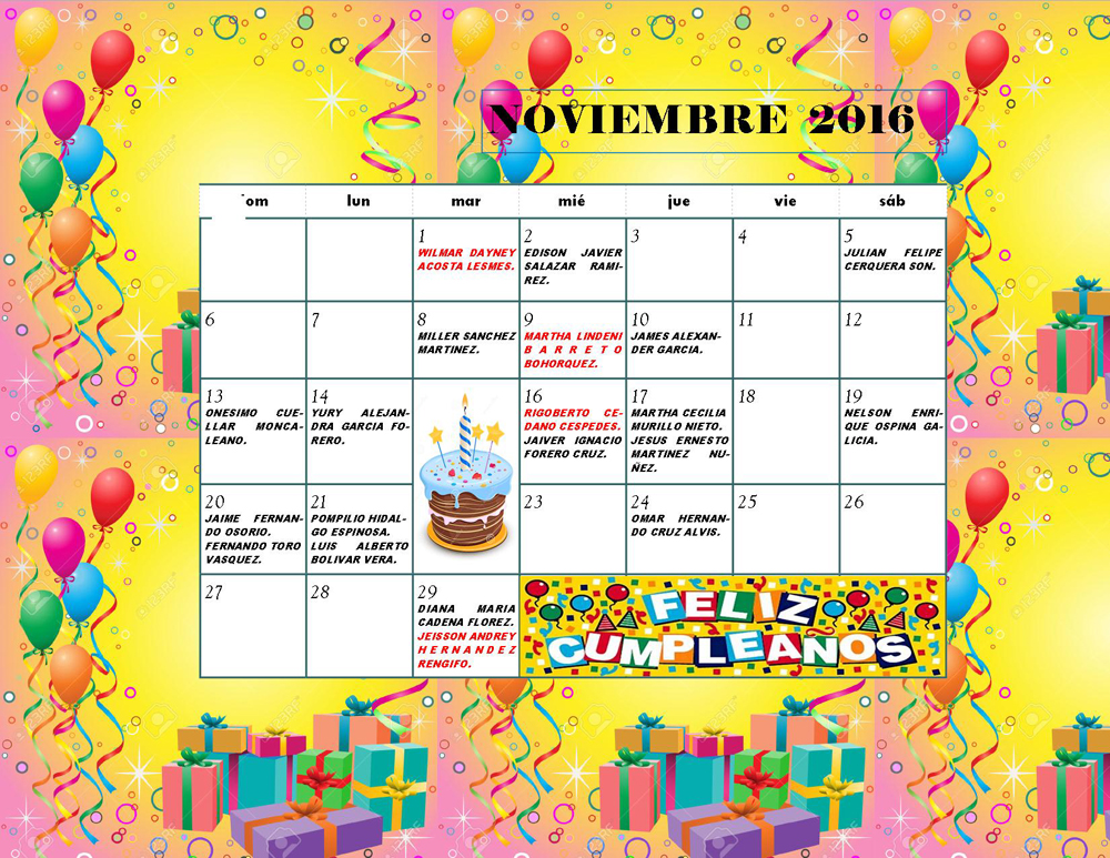 calendario nov2016